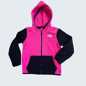 The North Face Toddler 4T Glacier Full Zip Fleece Hoodie Pink Black Outdoors